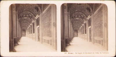 ST69N Roma, Le loggie di Giovanni da Udine in Vaticano, 1903, stereoscopic photo foto