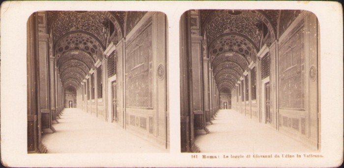 ST69N Roma, Le loggie di Giovanni da Udine in Vaticano, 1903, stereoscopic photo