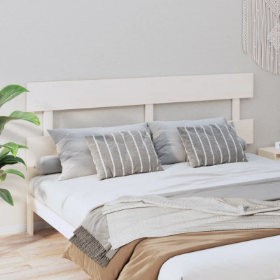 vidaXL Tăblie de pat, alb, 184x3x81 cm, lemn masiv de pin foto