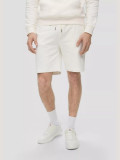 Pantaloni scurti sport barbati din bumbac cu croiala Regular fit alb L, Alb, L INTL