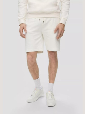 Pantaloni scurti sport barbati din bumbac cu croiala Regular fit alb XL, Alb, XL INTL foto