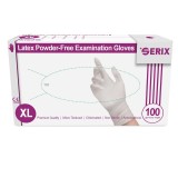 Cutie 100x Manusi Latex, Serix, de Unica Folosinta, Texturate, Nepudrate, Albe, Marimea XL
