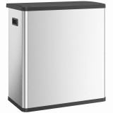 HOMCOM Coș de gunoi automat cu senzor de mișcare &icirc;n infraroșu și sistem de separare a deșeurilor, capac, 60L, Argintiu | Aosom Romania