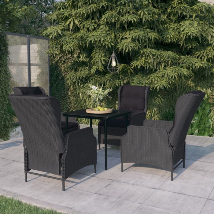 vidaXL Set mobilier pentru grădină, 5 piese, gri &icirc;nchis 3099656