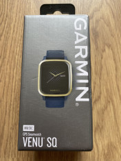 Smartwatch Garmin Venu SQ Music auriu curea albastra NOU foto