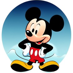 Sticker decorativ, Mickey Mouse, Negru, 62 cm, 1224STK