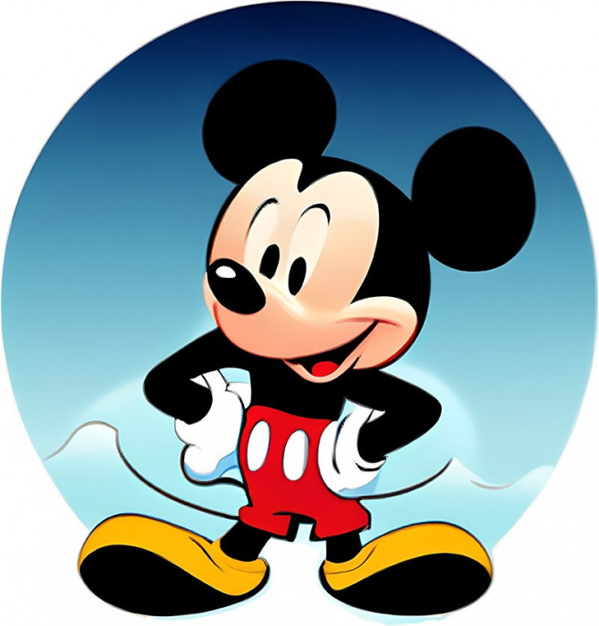 Sticker decorativ, Mickey Mouse, Negru, 62 cm, 1224STK