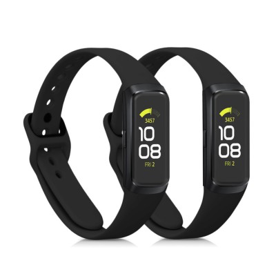 Set 2 Curele pentru Samsung Galaxy Fit (SM-R370), kwmobile, Silicon, Negru, 50233.47 foto