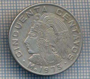 AX 1129 MONEDA - MEXIC - 50 CENTAVOS -ANUL 1975 -STAREA CARE SE VEDE foto