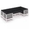 Set mobilier de gradina cu perne, 6 piese, alb, lemn masiv pin