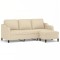 Canapea cu 3 locuri cu taburet, crem, 180 cm, material textil