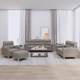 VidaXL Set de canapele cu perne, 4 piese, gri taupe, textil