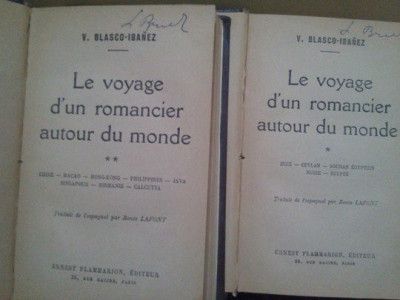V. Blasco-Ibanez - Le voyage d&amp;#039;un romancier autour du monde, 2 vol. (1928) foto