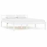 Cadru de pat, alb, 140 x 200 cm, lemn masiv de pin GartenMobel Dekor, vidaXL
