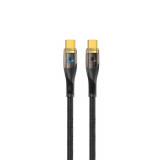 Cablu date Tellur, USB-C, PD, 60W, 1m, Transparent/Negru