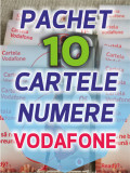 Pachet 10 Cartele Vodafone Sigilate fara credit cartele numar sim numere la rand