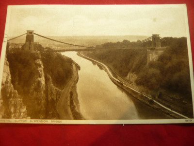 Ilustrata Bristol Spension Bridge 1935 cu1 pence Jubileul Argint George V Anglia foto