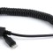 CABLU alimentare si date GEMBIRD, pt. smartphone, USB 2.0 (T) la Lightning (T), 1.5m, spiralat, negru, &amp;quot;CC-LMAM-1.5M&amp;quot; (timbru verde 0.08 lei