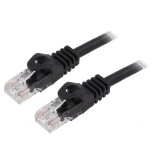 Patch cord U/UTP 6 litat CCA PVC negru 1,5m 26AWG
