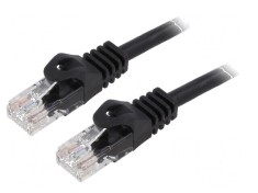Patch cord U/UTP 6 litat CCA PVC negru 1,5m 26AWG foto