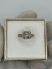 Inel Aur Roz 18K Diamant Princess 0.50CT + 34 Diamante 0.70CT, Marime 53.5, 4.7g, Model Art Deco Vintage