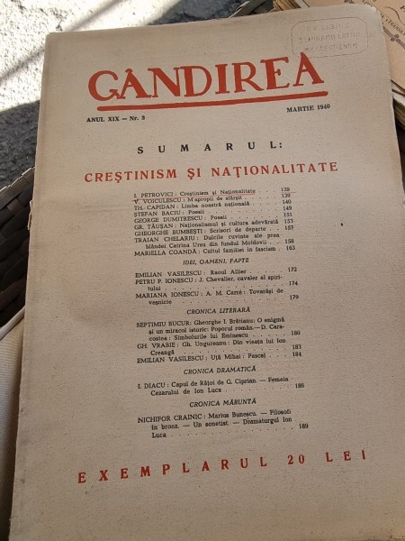 Gandirea Anul XIX Nr. 3 - Martie 1940