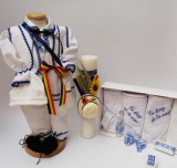 Cumpara ieftin Set Botez Traditional Raul 16 - 3 piese Botez Traditional : costumas , trusou si lumanare, Ie Traditionala