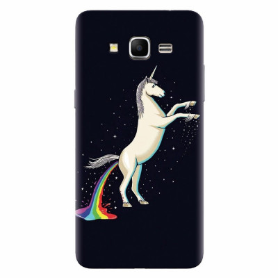 Husa silicon pentru Samsung Grand Prime, Unicorn Shitting Rainbows foto