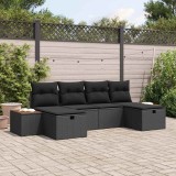VidaXL Set de canapele pentru grădină 6 pcs Negru 55 x 62 x 69 cm