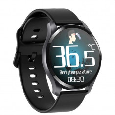 Smartwatch Bluetooth cu termometru, nivel oxigen, nivel imunitate, tensiune, 15 functii, iOS/Android, LCD tactil 1.28&amp;quot; foto
