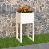 Gossi jardiniera, alb, 40x40x81 cm, lemn masiv de pin