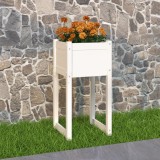 VidaXL Jardinieră, alb, 40x40x81 cm, lemn masiv de pin