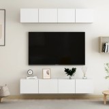 VidaXL Comode TV, 4 buc., alb, 80x30x30 cm, lemn compozit