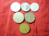 6 Monede Algeria , 1964-1974 , aluminiu , bronz , nichel , cal. F.Buna, Africa