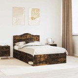 Cumpara ieftin Cadru de pat Stejar fumuriu 120 x 200 cm Lemn de pin masiv