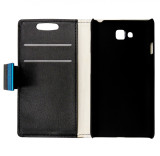 Husa tip carte cu stand neagra (Litchi Grain) pentru LG Optimus L9 II D605, Cu clapeta, Piele Ecologica
