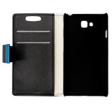 Husa tip carte cu stand neagra (Litchi Grain) pentru LG Optimus L9 II D605