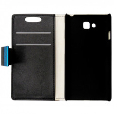 Husa tip carte cu stand neagra (Litchi Grain) pentru LG Optimus L9 II D605
