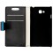 Husa tip carte cu stand neagra (Litchi Grain) pentru LG Optimus L9 II D605