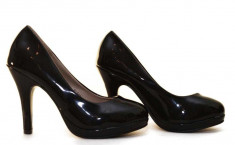 Pantofi dama negri cu platforma - toc 10 cm, model Sunshine foto
