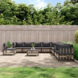 Gossi set mobilier de gradina cu perne, 11 piese, antracit, poliratan