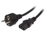Cablu 3x1mm2 CEE 7/7 cu mufă IEC C13 mamă PVC 5m negru
