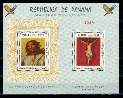 Panama 1968 - Pictura religioasa, bloc neuzat foto