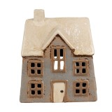 Cumpara ieftin Candela Casuta ceramica gri bej 15x10x17 cm