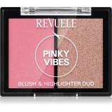 Revuele Blush &amp; Highlighter Duo blush pentru iluminare culoare Pinky Vibes 8 g