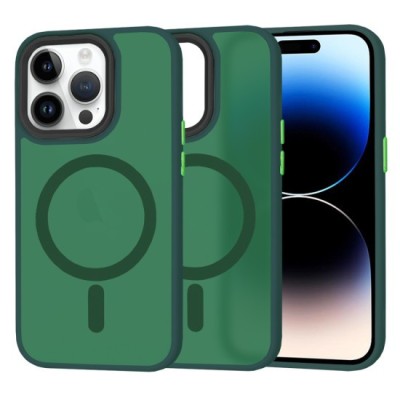 Husa pentru iPhone 14 Pro - Techsuit HaloFrost&amp;nbsp;MagSafe Series - Midnight Green foto