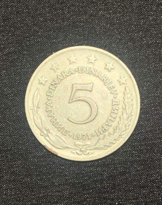Moneda 5 dinari 1971 Iugoslavia