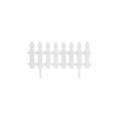 Gard de gradina decorativ, plastic, alb, set 4 buc, 50x30 cm