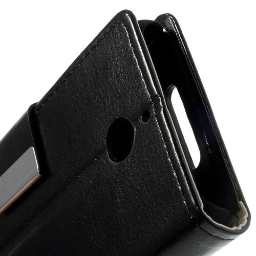 Husa tip carte cu stand neagra (Crazy Horse) pentru Sony Xperia E1 (D2004/D2005) / Sony Xperia E1 Dual Sim (D2104/D2105)