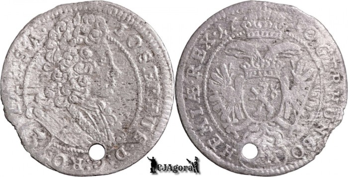1710 PM, 3 Kreuzer - Iosif I - Praga - Regatul Boemiei